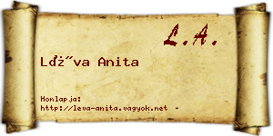 Léva Anita névjegykártya
